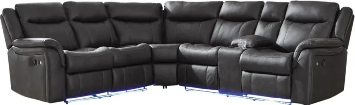 Signature Design by AshleyÂ® Sultan Meadow 2-Piece Carbon L-Shape Manual Reclining Sectional