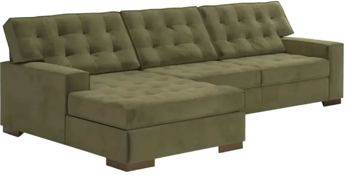Signature Design by AshleyÂ® Caspian-Town 2-Piece Olive Left-Arm Facing Sectional and Chaise