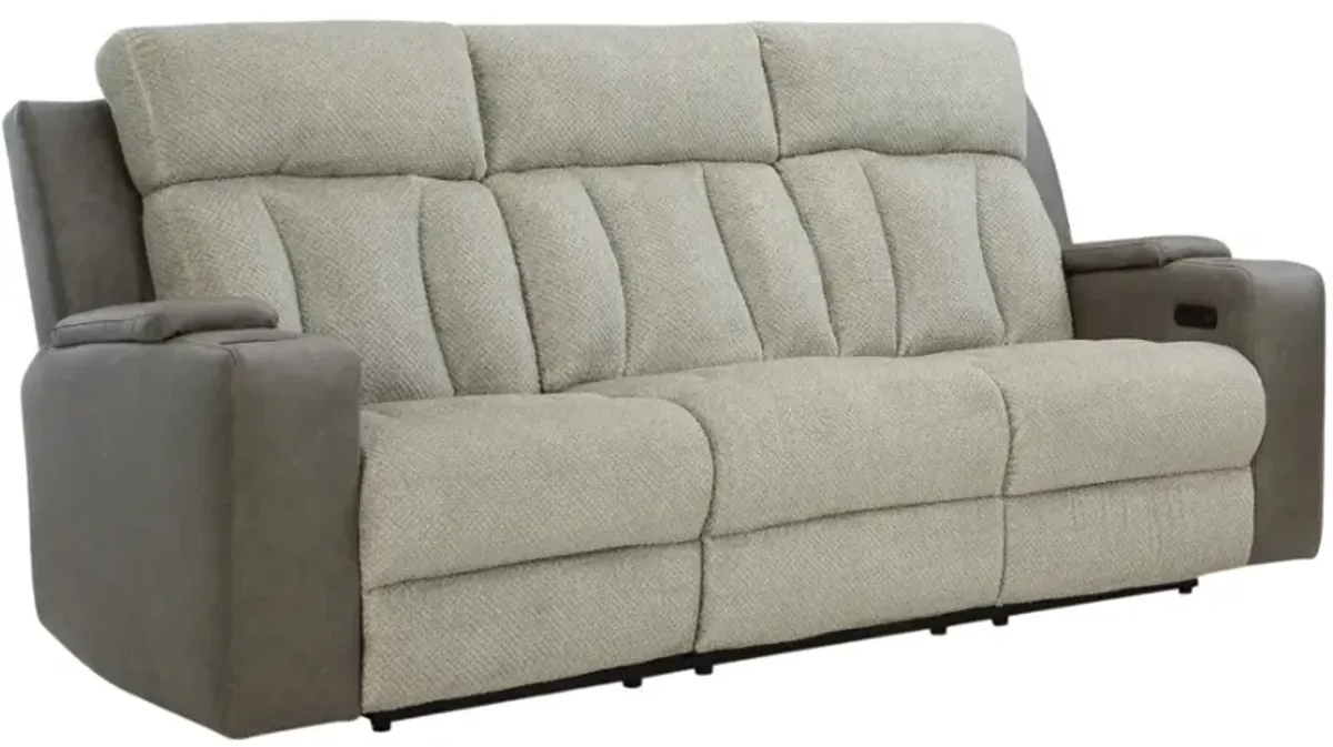Signature Design by AshleyÂ® WhipLash Sisal Power Reclining Sofa with Adjustable Headrest