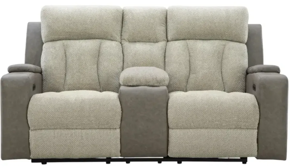 Signature Design by AshleyÂ® WhipLash Sisal Power Reclining Loveseat with Console and Adjustable Headrest
