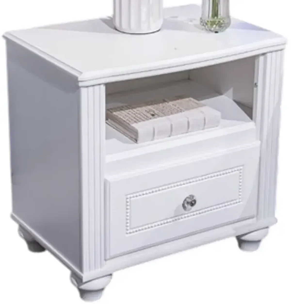 Signature Design by AshleyÂ® Kozlani Matte White Nightstand
