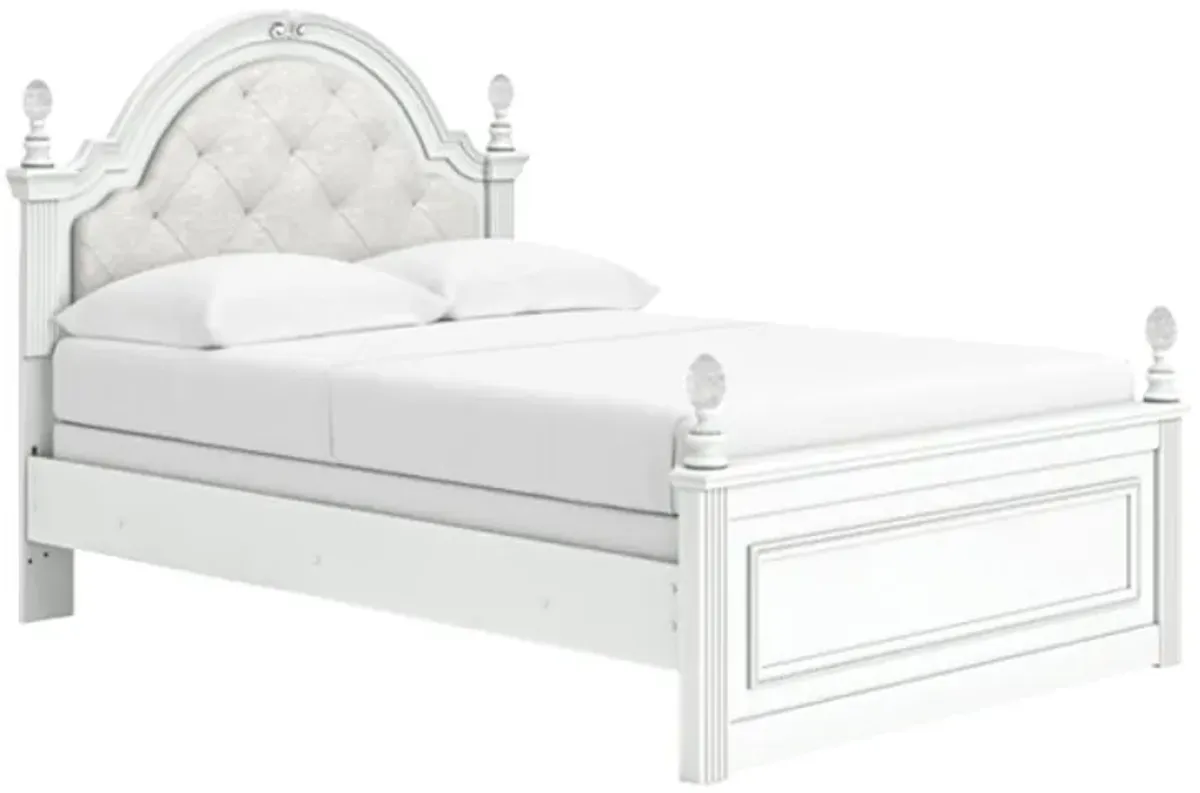 Signature Design by AshleyÂ® Kozlani Matte White Full Upholstered Panel Bed