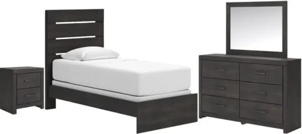 Signature Design by AshleyÂ® Hollivern 4-Piece Dark Gray Twin Bedroom Set