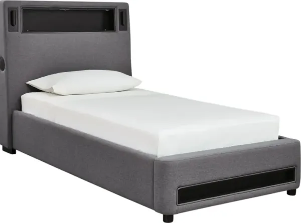 Signature Design by AshleyÂ® Verishaw Gray Twin Upholstered Panel Bed