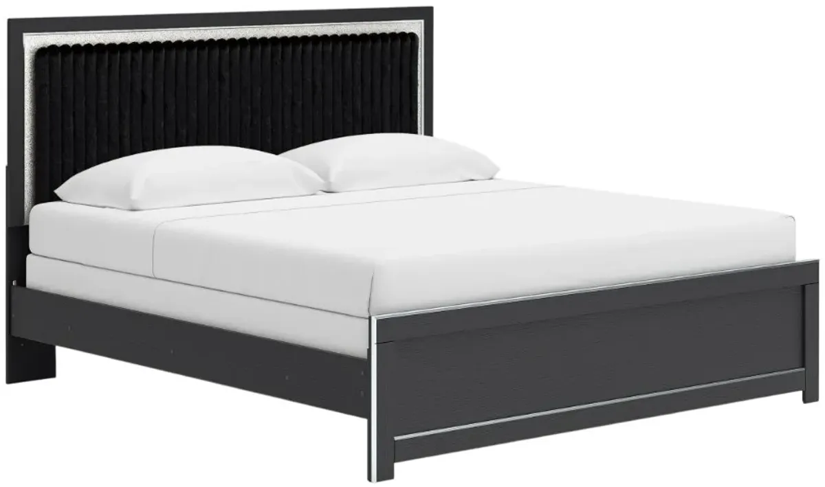 Signature Design by AshleyÂ® Zuraleus Black King Upholstered Panel Bed