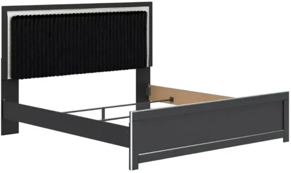 Signature Design by AshleyÂ® Zuraleus Black King Upholstered Panel Bed