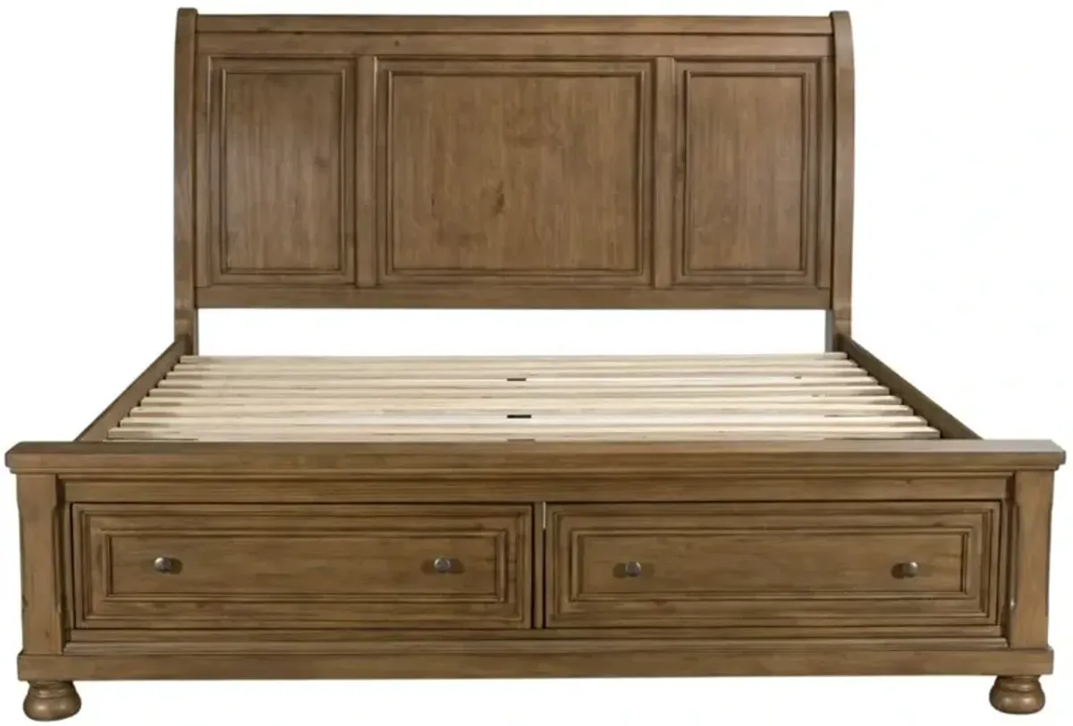 Signature Design by AshleyÂ® Feddinger Medium Brown King Storage Sleigh Bed