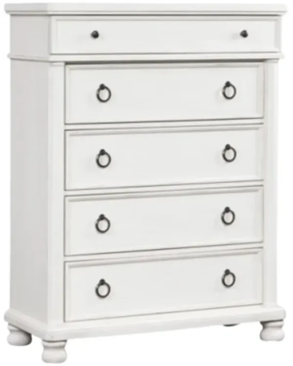 Signature Design by AshleyÂ® Rowlenstown Antique White 5-Drawer Chest