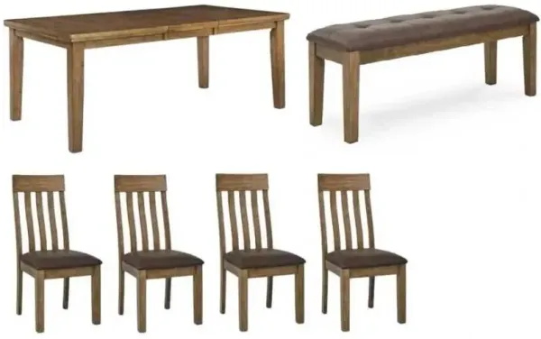 Signature Design by AshleyÂ® Urbinforte 6-Piece Brown/Light Brown Extension Dining Table Set