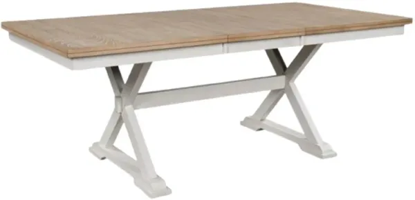 Signature Design by AshleyÂ® Purlaney Natural Dining Table with Antique White Base