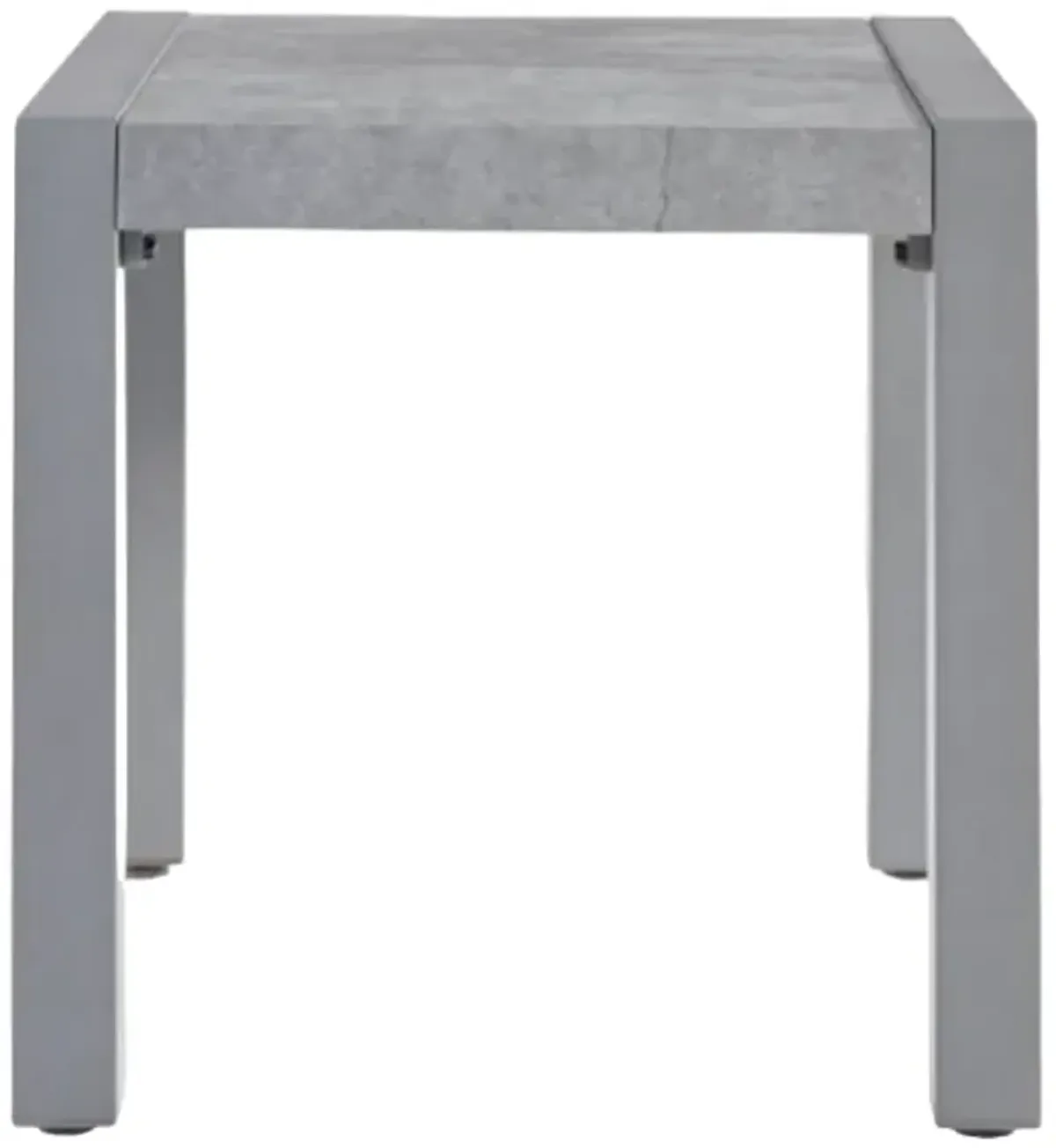 Signature Design by AshleyÂ® Hurley Park Gray Aluminum/Stone Outdoor End Table