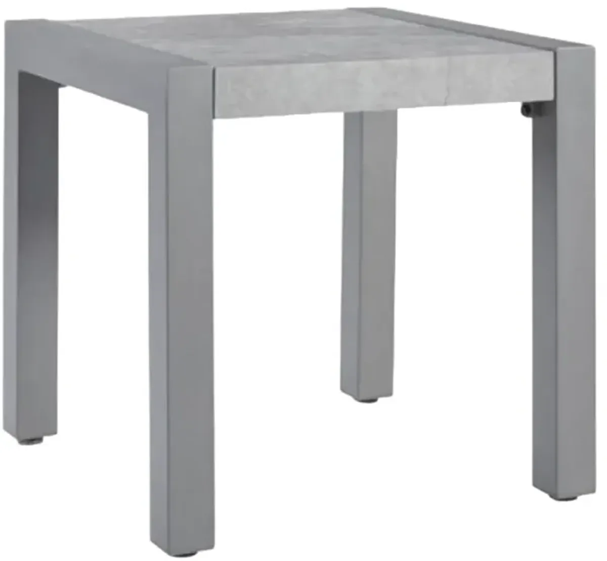 Signature Design by AshleyÂ® Hurley Park Gray Aluminum/Stone Outdoor End Table