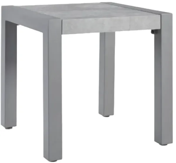 Signature Design by AshleyÂ® Hurley Park Gray Aluminum/Stone Outdoor End Table