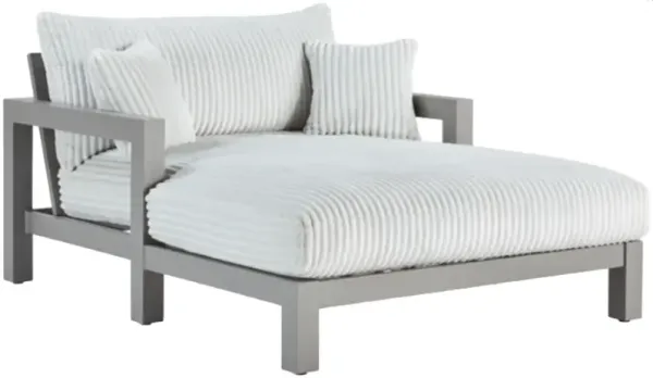 Signature Design by AshleyÂ® Hurley Park Gray Aluminum/Fabric Outdoor Chaise Lounge