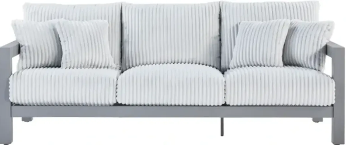 Signature Design by AshleyÂ® Hurley Park Gray Aluminum/Fabric Outdoor Sofa