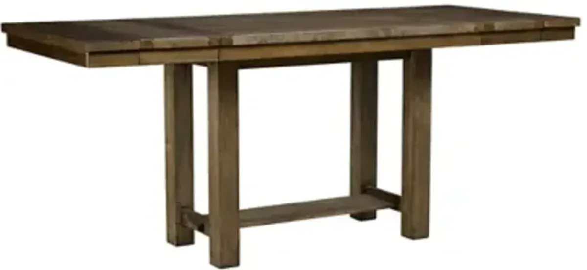 Signature Design by AshleyÂ® Moriville 6 Piece Grayish Brown Counter Height Dining Set