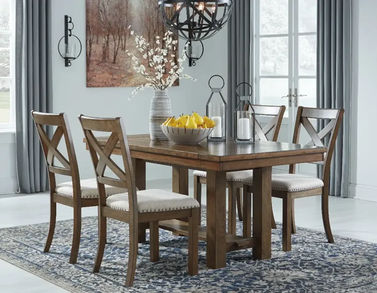 Signature Design by AshleyÂ® Moriville 5-Piece Grayish Brown Dining Set