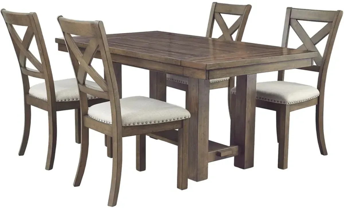 Signature Design by AshleyÂ® Moriville 5-Piece Grayish Brown Dining Set