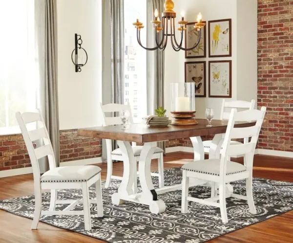 Signature Design by AshleyÂ® Valebeck 5-Piece White/Brown Dining Set