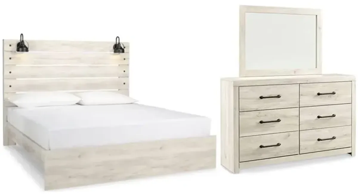 Signature Design by AshleyÂ® Cambeck 3-Piece Whitewash King Panel Bed Set