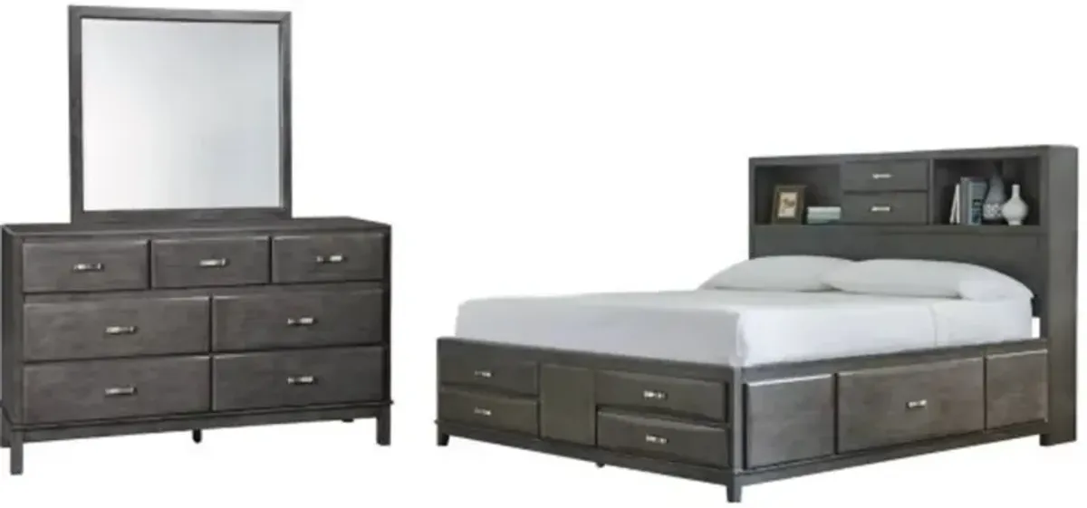 Signature Design by AshleyÂ® Caitbrook 3-Piece Gray King Storage Bed Set