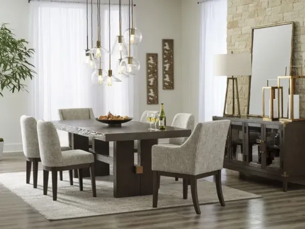 Signature Design by AshleyÂ® Burkhaus 5-Piece Dark Brown Dining Set