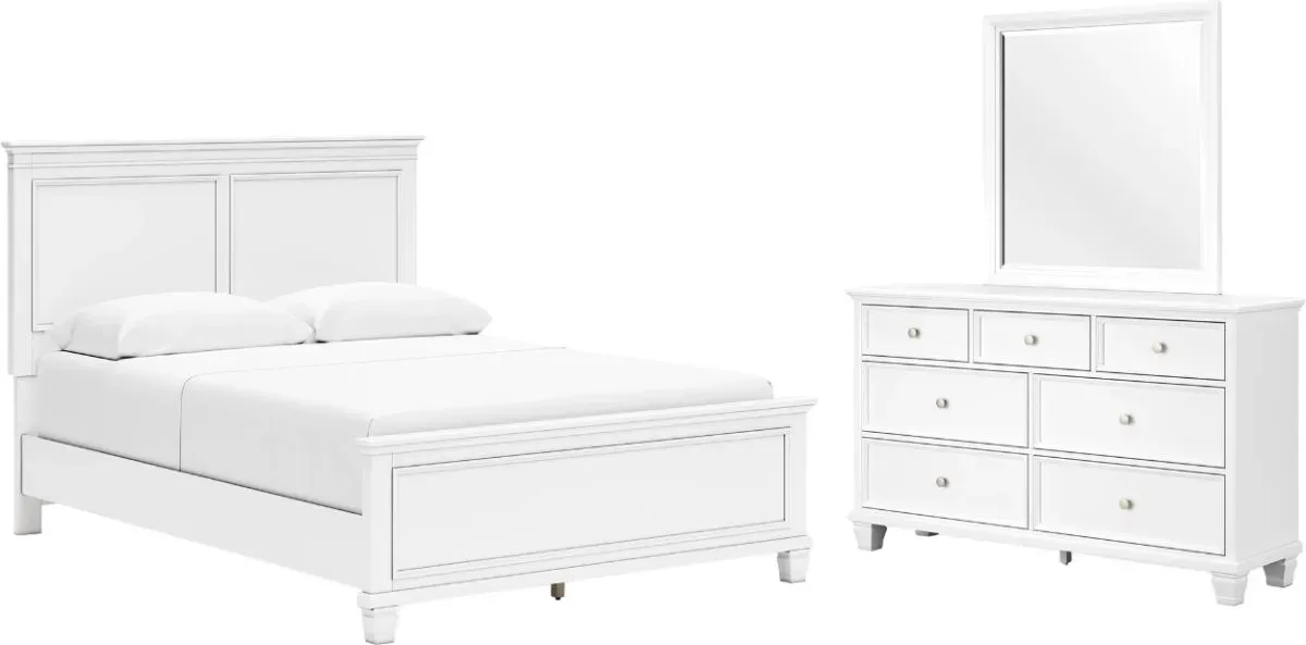 Signature Design by AshleyÂ® Fortman 3-Piece White Queen Panel Bedroom Set