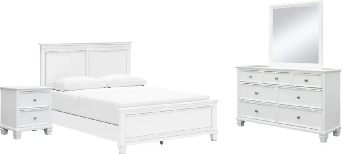 Signature Design by AshleyÂ® Fortman 4-Piece White Queen Panel Bedroom Set