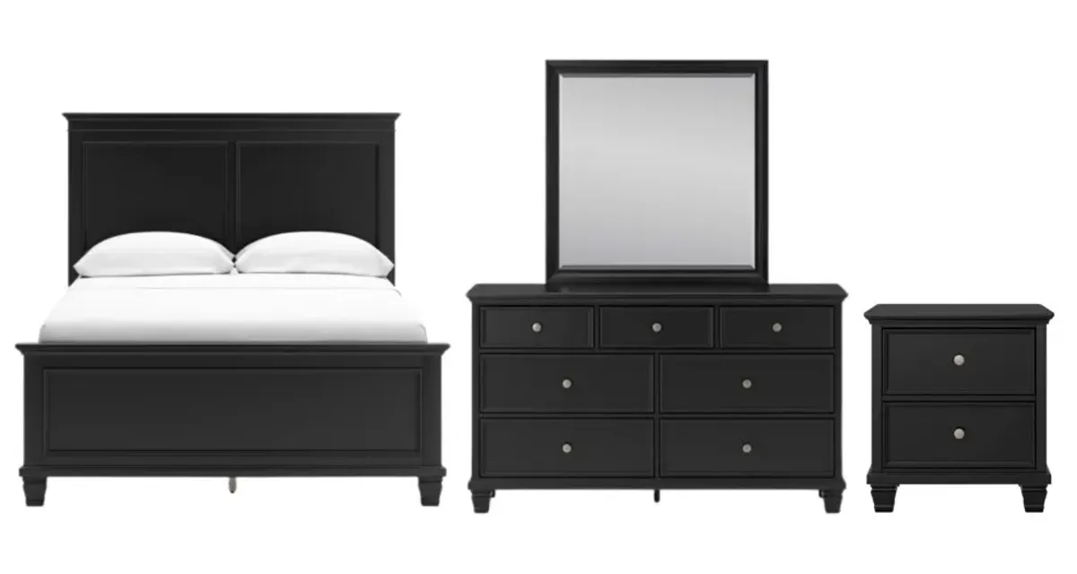 Signature Design by AshleyÂ® Lanolee 4-Piece Black Queen Panel Bedroom Set