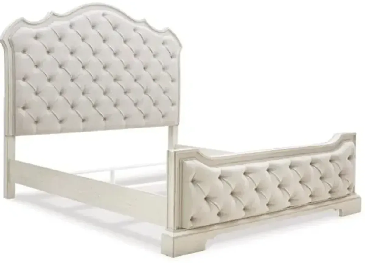 MillenniumÂ® by Ashley Arlendyne 4-Piece Antique White Queen Upholstered Bed