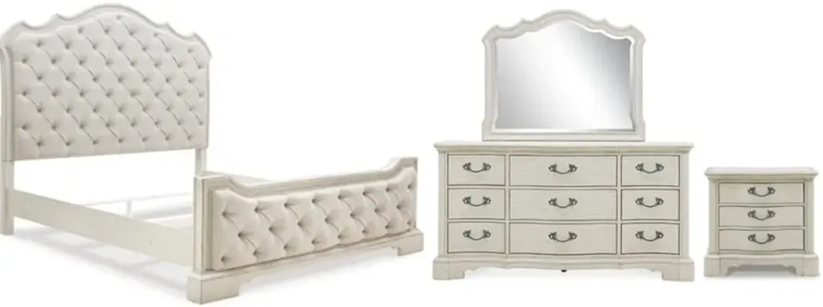 MillenniumÂ® by Ashley Arlendyne 4-Piece Antique White Queen Upholstered Bed