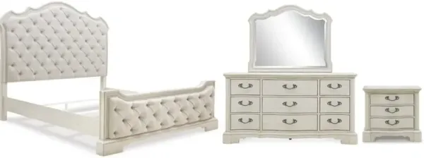 MillenniumÂ® by Ashley Arlendyne 4-Piece Antique White Queen Upholstered Bed