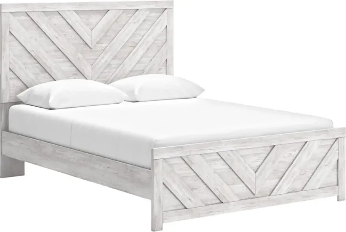 Signature Design by AshleyÂ® Cayboni 3-Piece Whitewash Queen Panel Bed