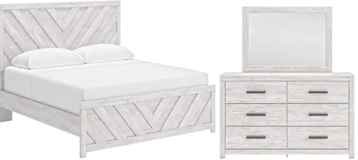 Signature Design by AshleyÂ® Cayboni 3-Piece Whitewash Queen Panel Bed