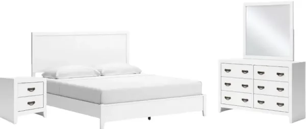 Signature Design by AshleyÂ® Binterglen 4-Piece White King Panel Bedroom Set