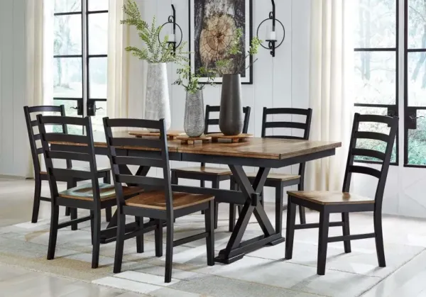 Signature Design by AshleyÂ® Wildenauer 7-Piece Brown/Black Dining Table Set
