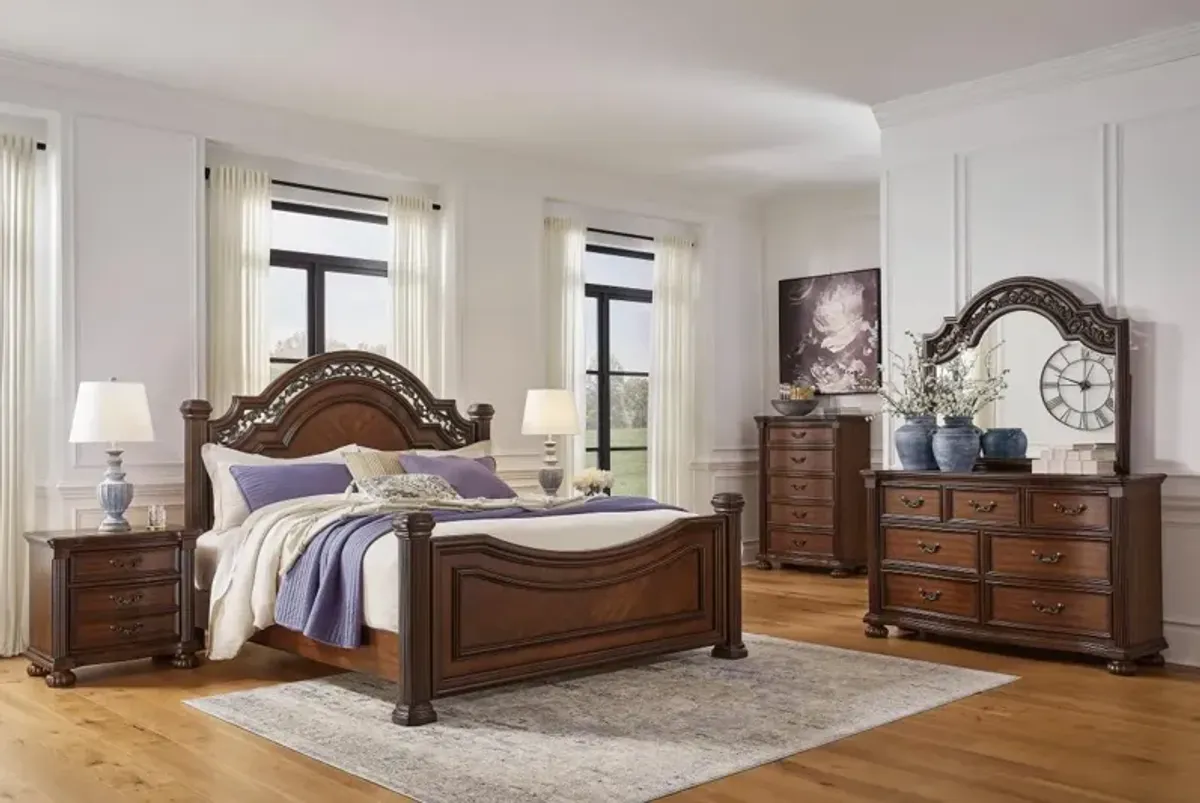 Signature Design by AshleyÂ® Lavinton 3-Piece Brown King Poster Bed Set