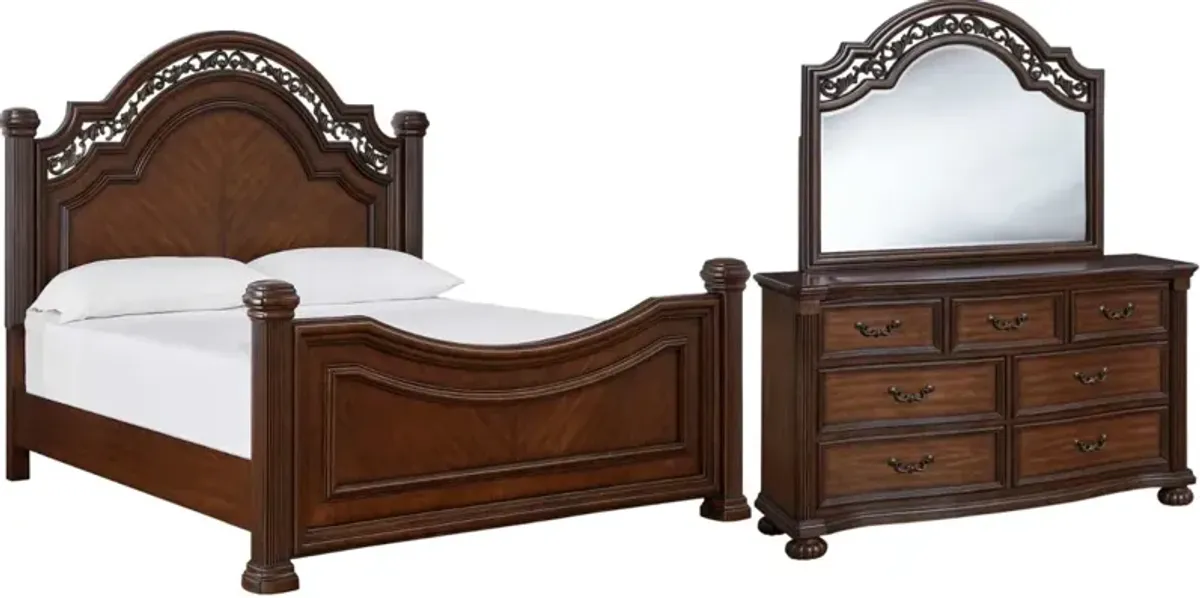 Signature Design by AshleyÂ® Lavinton 3-Piece Brown King Poster Bed Set