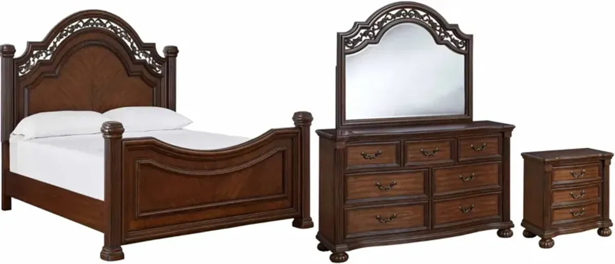 Signature Design by AshleyÂ® Lavinton 4-Piece Brown King Poster Bed Set