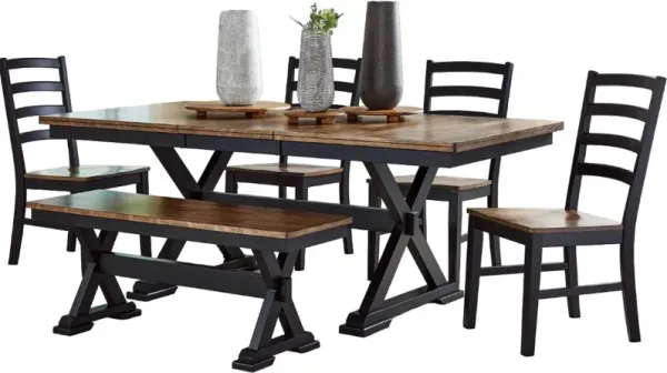 Signature Design by AshleyÂ® Wildenauer 6-Piece Brown/Black Dining Table Set