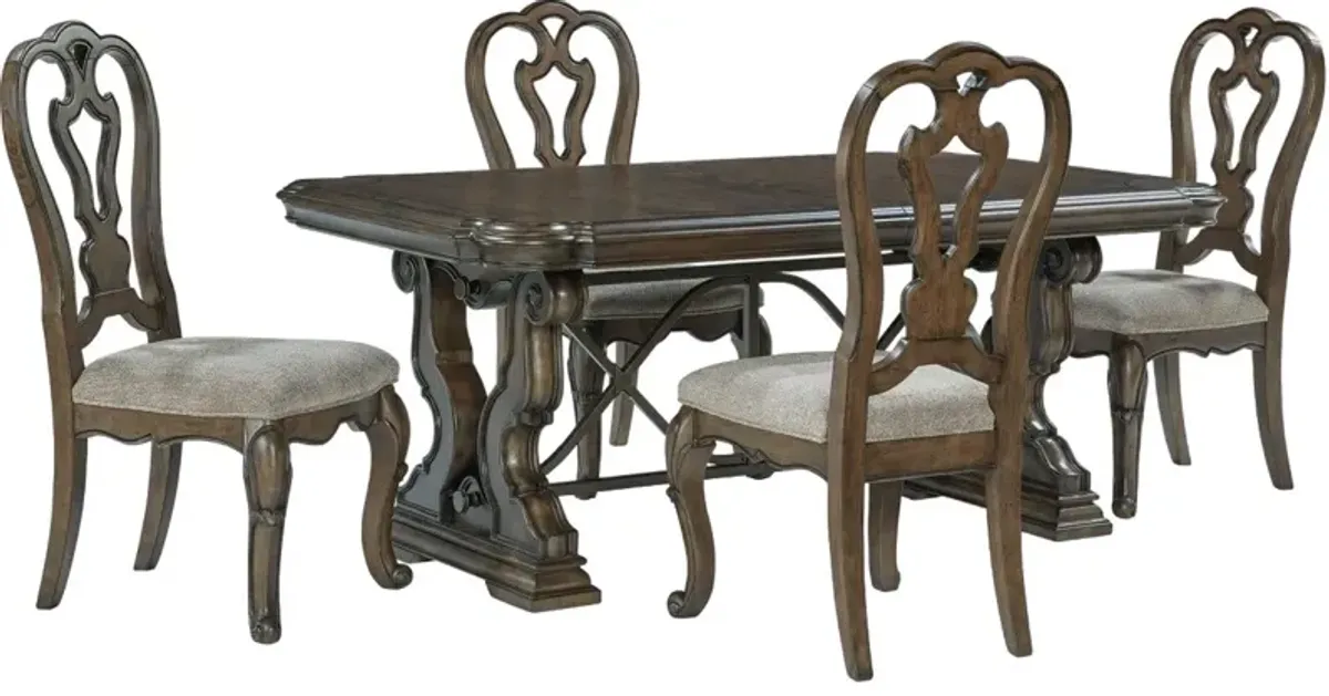 Signature Design by AshleyÂ® Maylee 5-Piece Dark Brown Dining Table Set