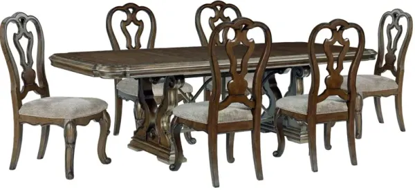 Signature Design by AshleyÂ® Maylee 7-Piece Dark Brown Dining Table Set