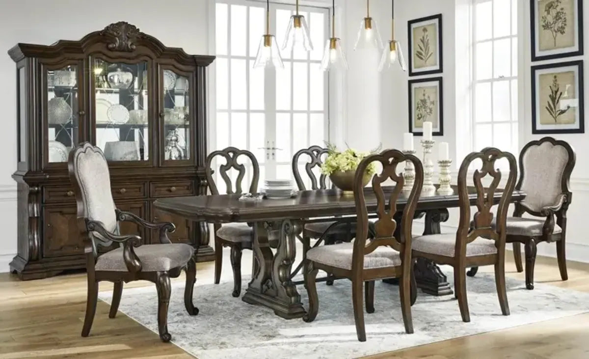 Signature Design by AshleyÂ® Maylee 7-Piece Dark Brown Dining Table Set
