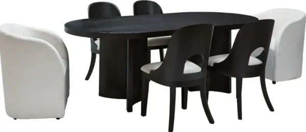 Signature Design by AshleyÂ® Rowanbeck 7-Piece Black Dining Table Set