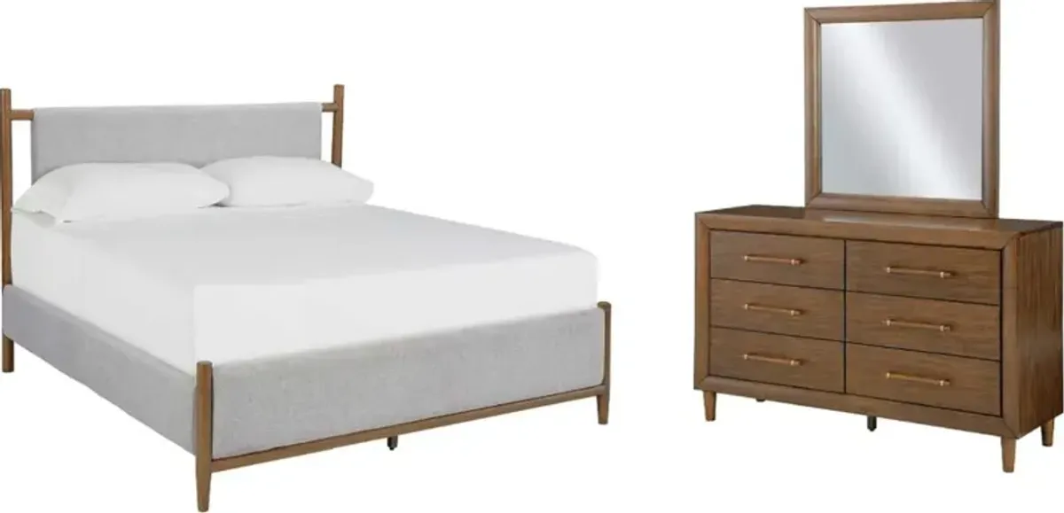 Signature Design by AshleyÂ® Lyncott 3-Piece Brown/Gray Queen Upholstered Bedroom Set