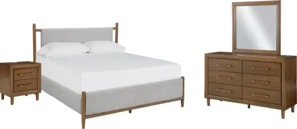 Signature Design by AshleyÂ® Lyncott 4-Piece Brown/Gray Queen Upholstered Bedroom Set