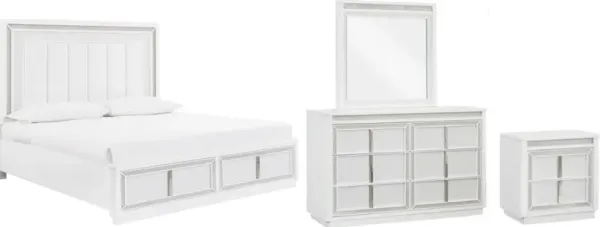 Signature Design by AshleyÂ® Chalanna 4-Piece White Queen Bedroom Set