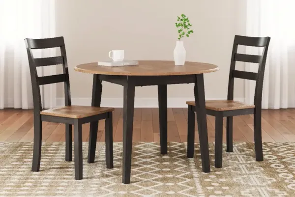 Signature Design by AshleyÂ® Gesthaven 3-Piece Natural/Brown Dining Table Set