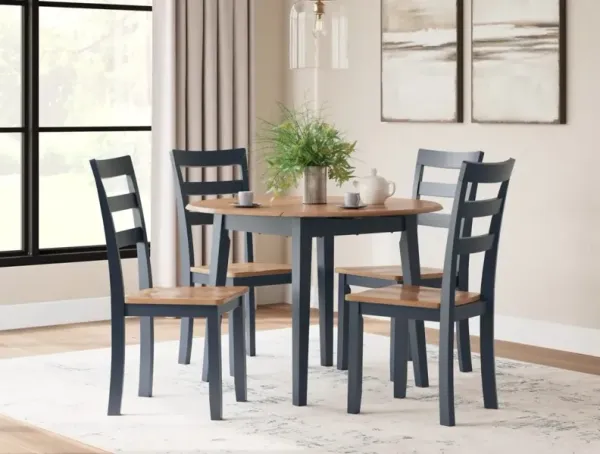 Signature Design by AshleyÂ® Gesthaven 5-Piece Natural/Blue Dining Table Set