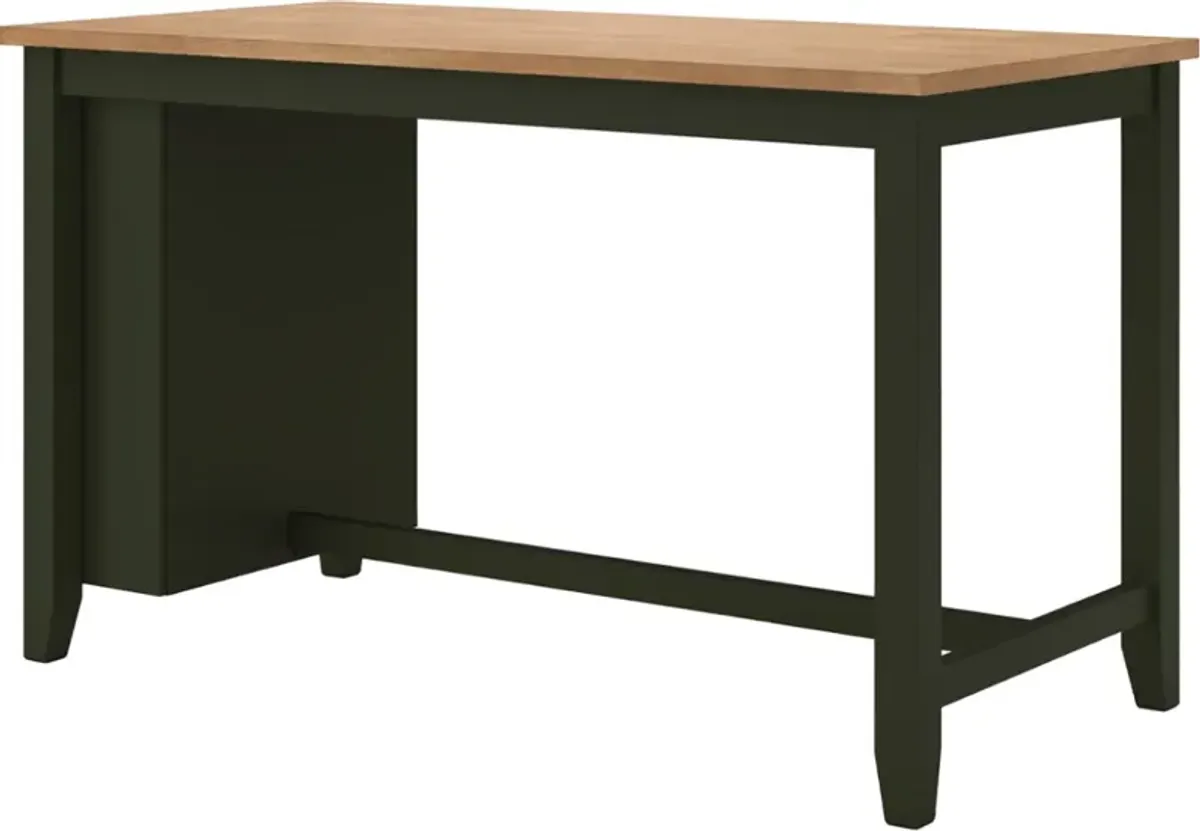 Signature Design by AshleyÂ® Gesthaven 3-Piece Natural/Green Counter Height Dining Table Set